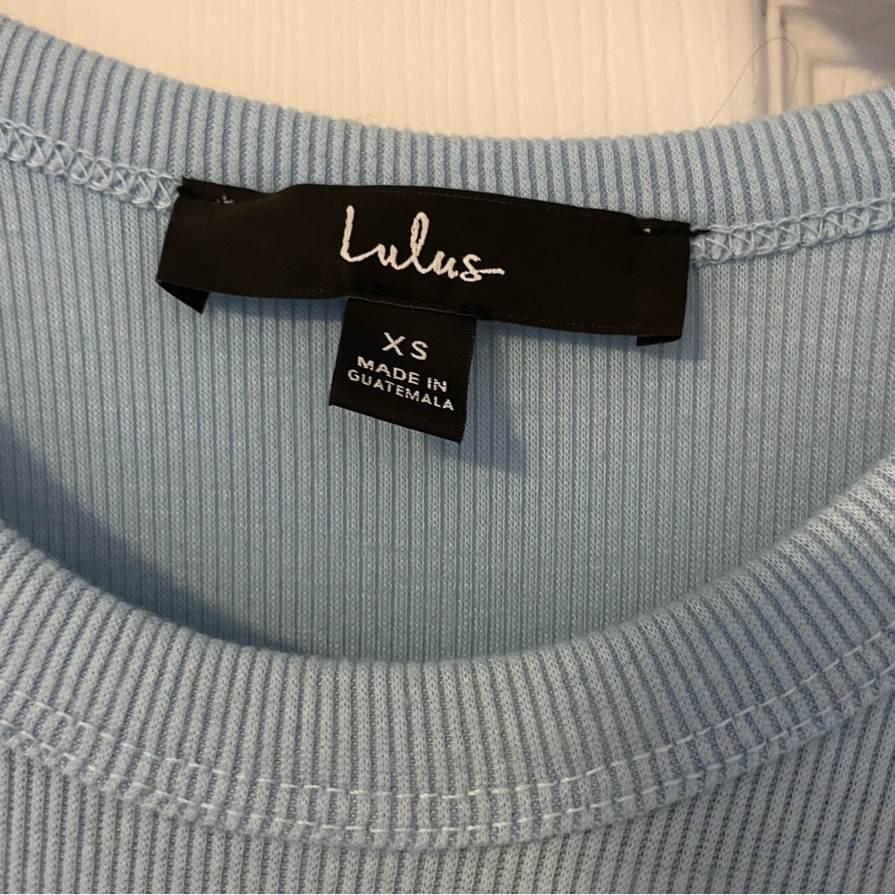 Lulus Light Blue Ribbed Maxi Dress – XS - Picture 5 of 7